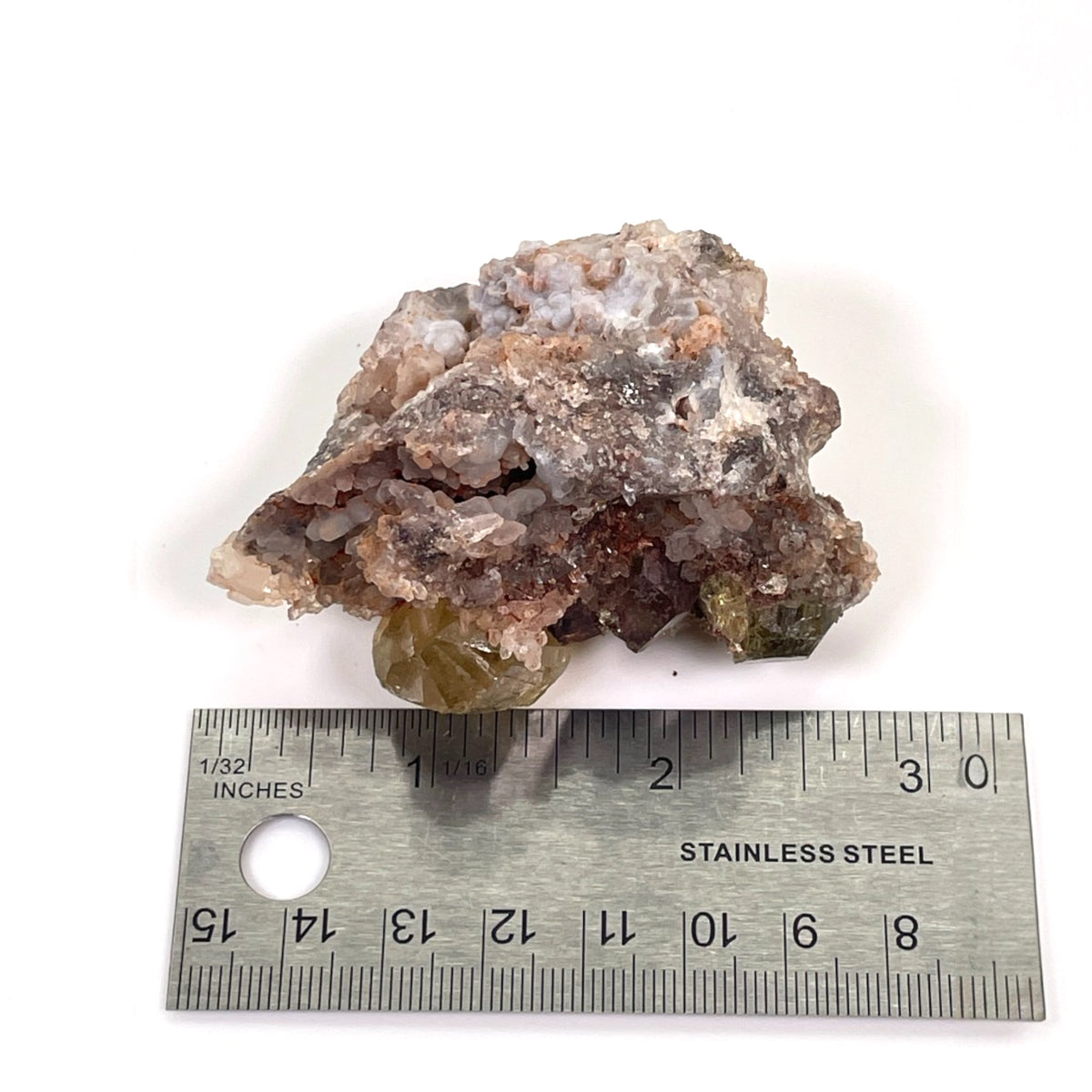 Yellow/Green Apatite, Chalcedony Crystal Cluster - Mexico, 101.9g