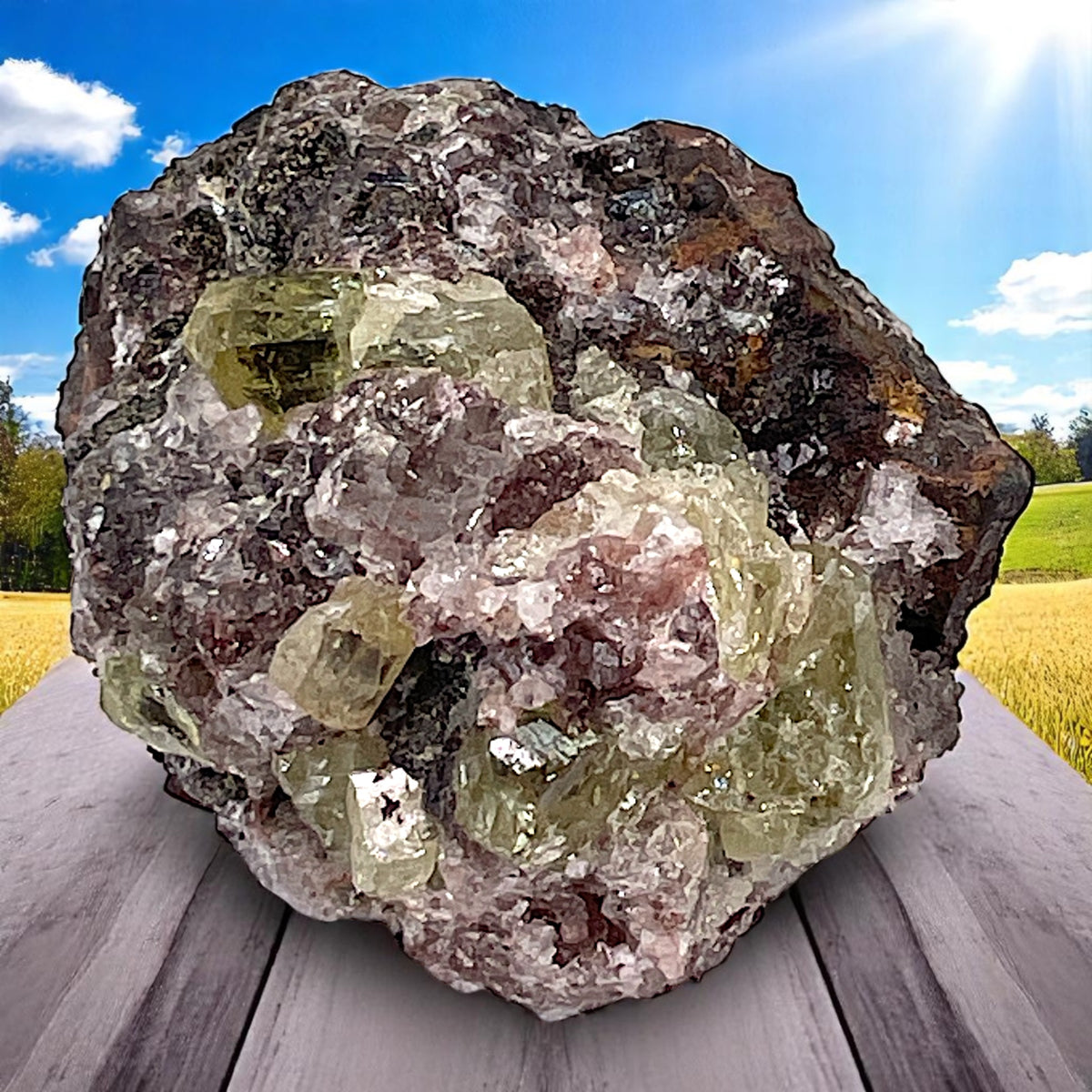 Yellow/Green Apatite Crystal Cluster - Mexico, 176.9g