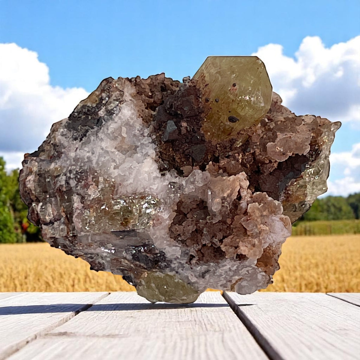 Yellow/Green Apatite Crystal Cluster - Mexico, 115.7g