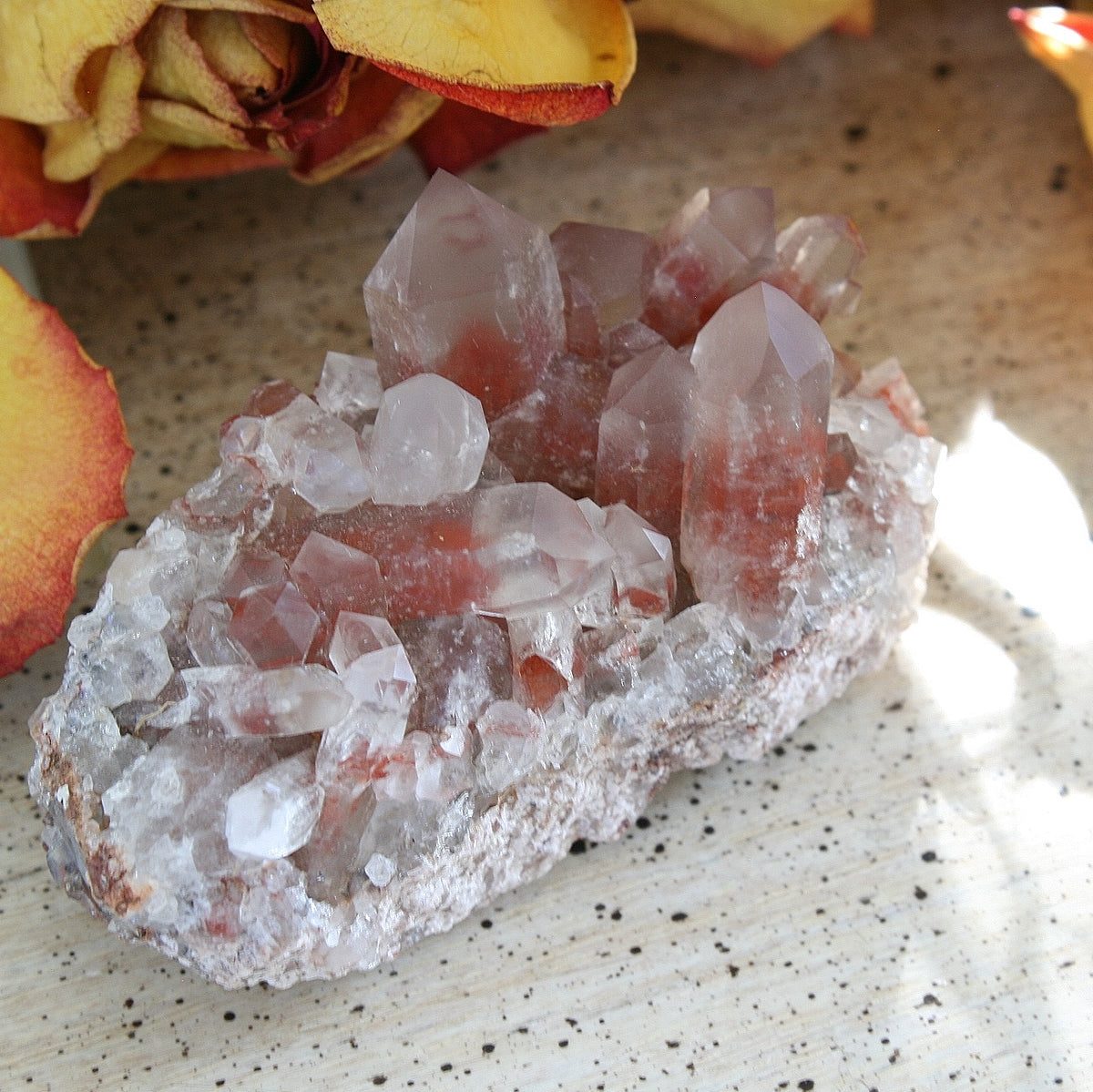 Orange River Quartz with Hematite Inclusions / Phantoms, Northern Cape, South Africa, 74.7 grams