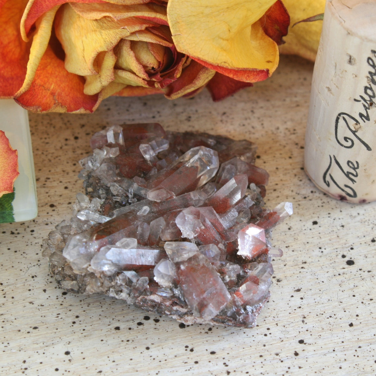 Orange River Quartz with Hematite Inclusions / Phantoms, Northern Cape, South Africa, 31.6 grams