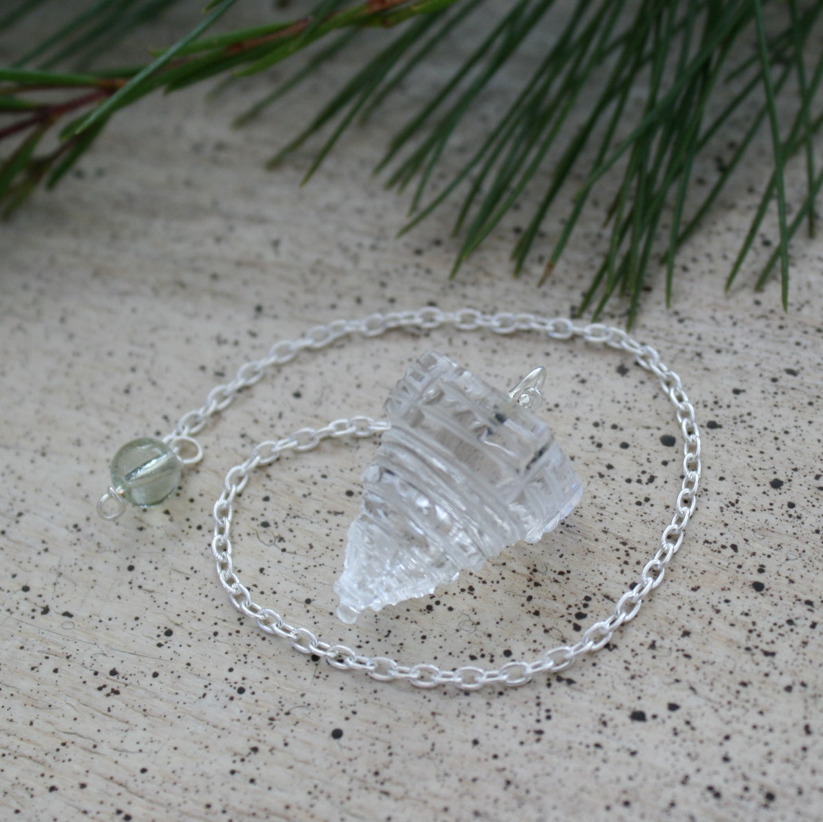 ONE Sri Yantra Pendulum, Clear Quartz for Intuition
