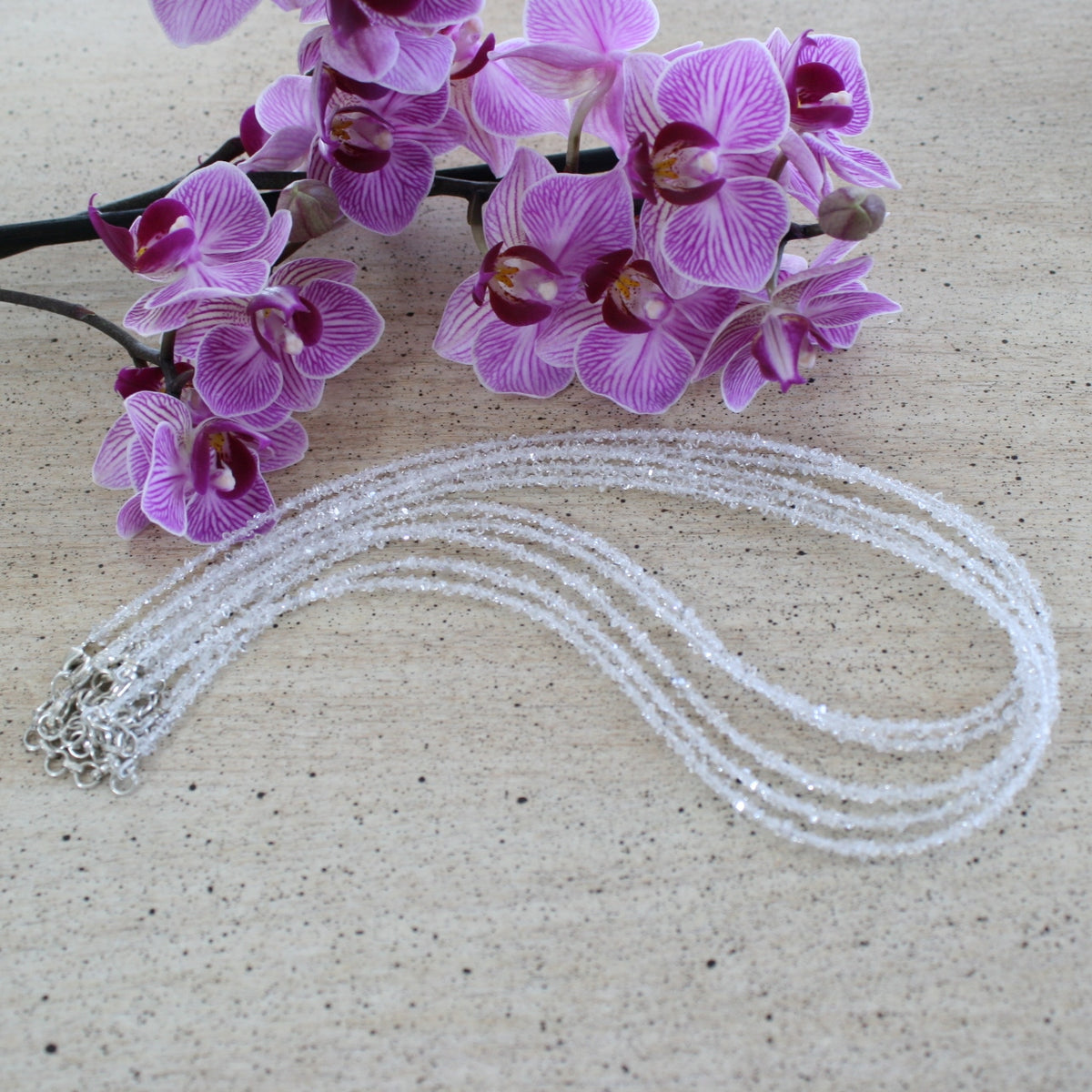 ONE Herkimer Diamond Clear Quartz Crystal Necklace from Herkimer, New York: 18" Long with extender