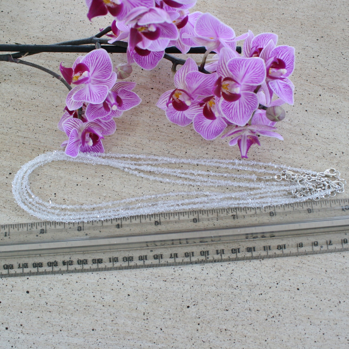 ONE Herkimer Diamond Clear Quartz Crystal Necklace from Herkimer, New York: 18" Long with extender