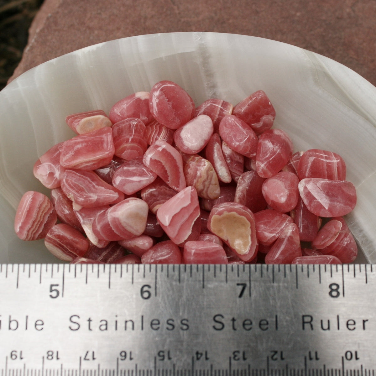 TWO Tumbled Rhodochrosite from Argentina, 2 to 3 grams ea.