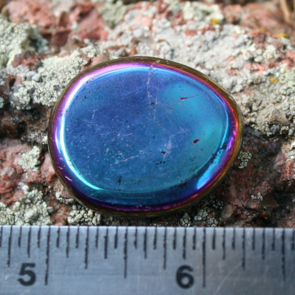Flame Aura Quartz Flat Stone, 14.4 grams
