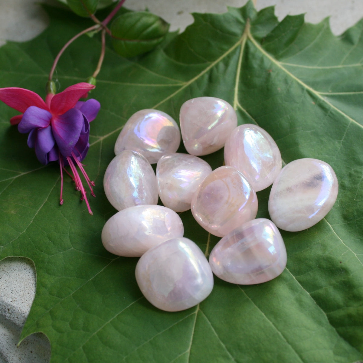 Aura Quartz, Rose Quartz, ONE Tumbled Stone, 11 to 15 grams each