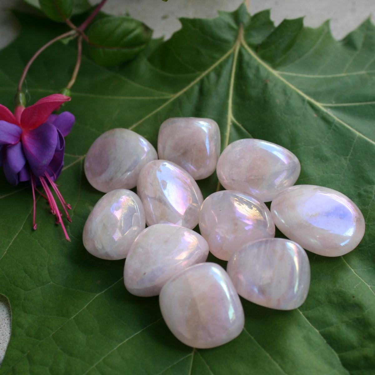 Aura Quartz, Rose Quartz, ONE Tumbled Stone, 11 to 15 grams each