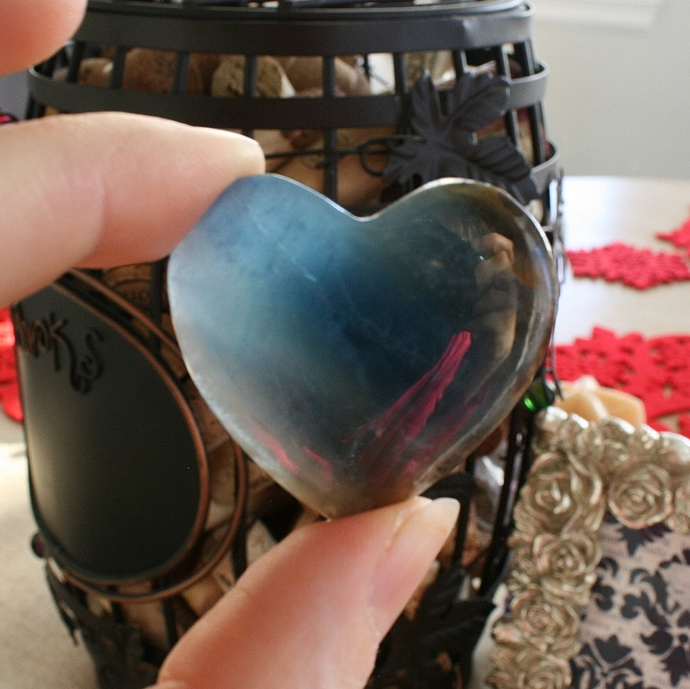 Blue Calcite / Blue Onyx Heart from Argentina, also called Lemurian Aquatine Calcite, LGH1