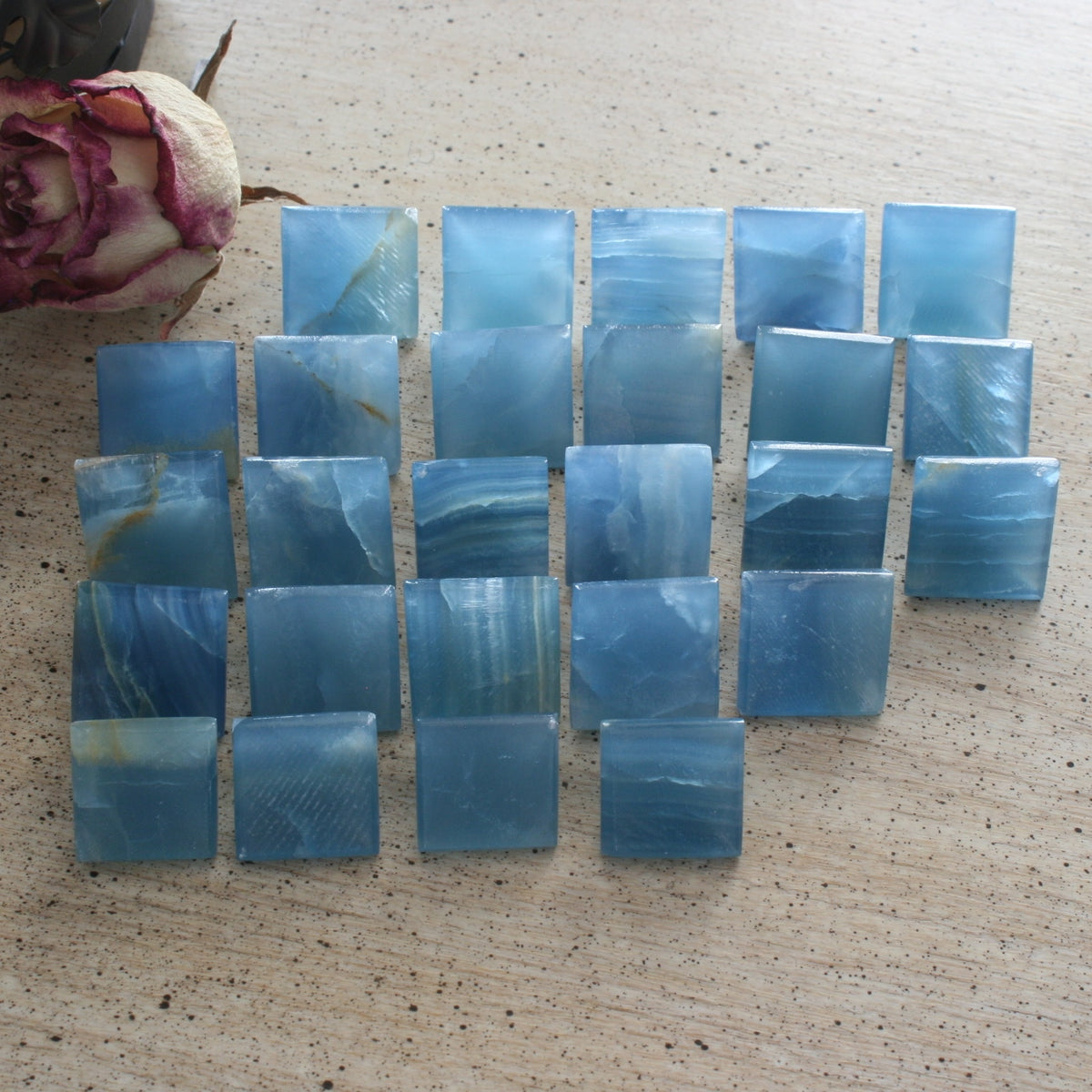 Blue Calcite / Blue Onyx Pyramid from Argentina, also called Lemurian Aquatine Calcite, SMPY3