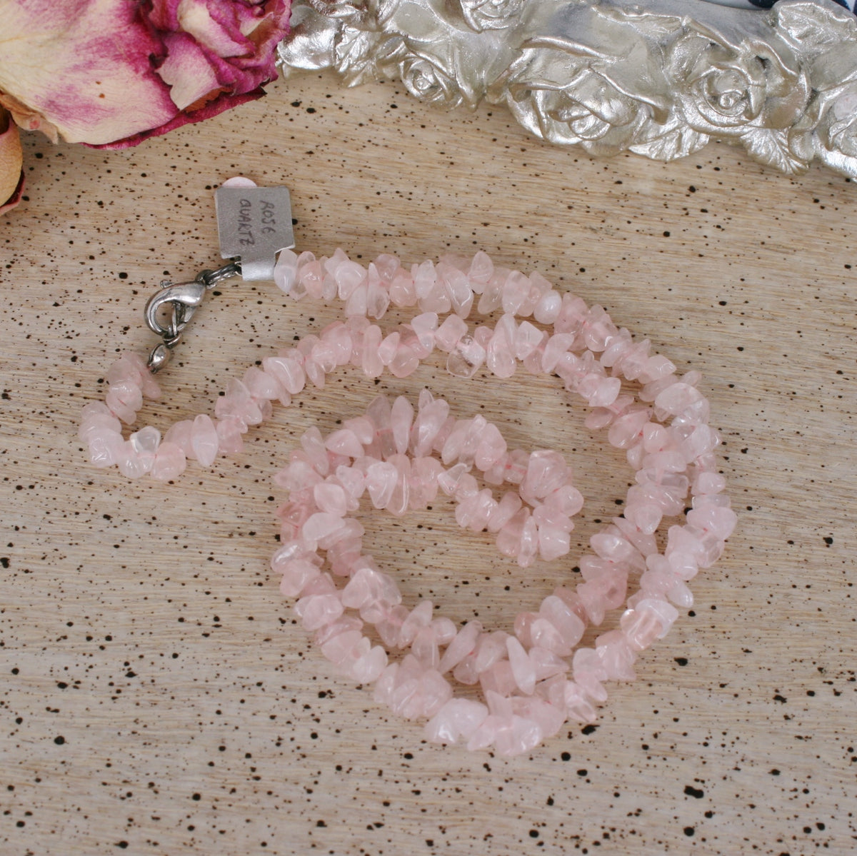 Rose Quartz Chip Necklace