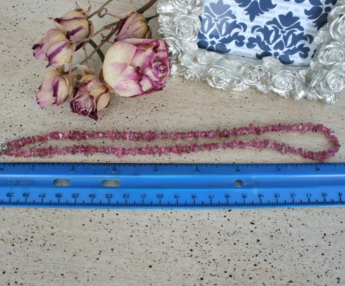 Rubellite Tourmaline Chip Necklace