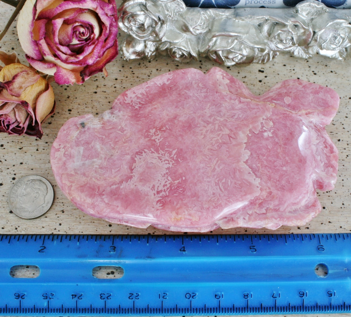 Rhodochrosite Rose Carving from Argentina, 234.5 grams
