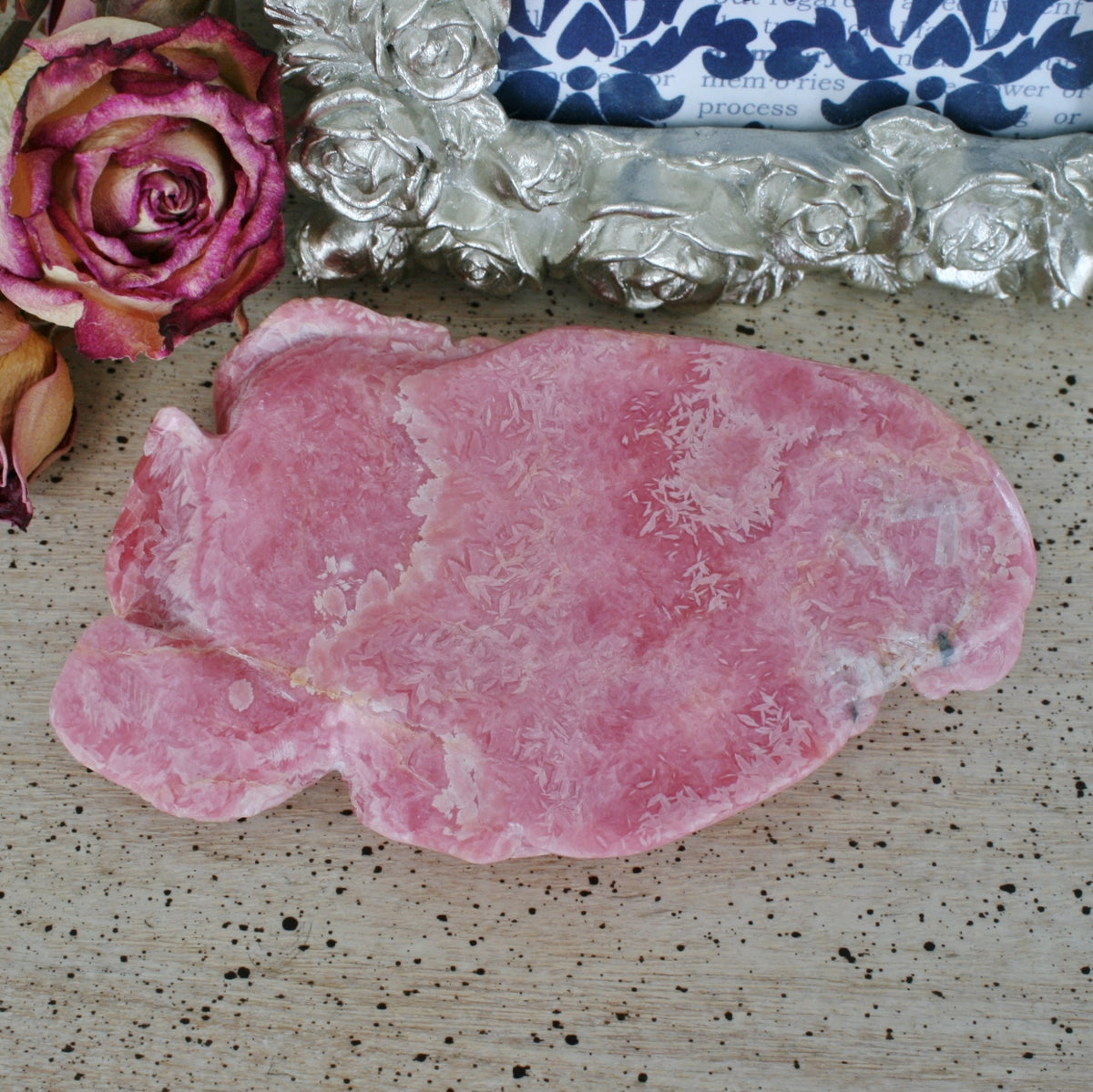 Rhodochrosite Rose Carving from Argentina, 234.5 grams