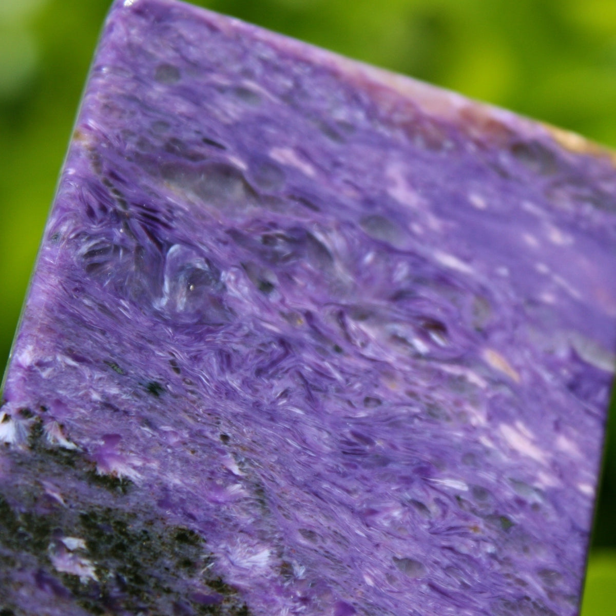 Charoite with Aegirine Polished Slice from Russia, 53 grams