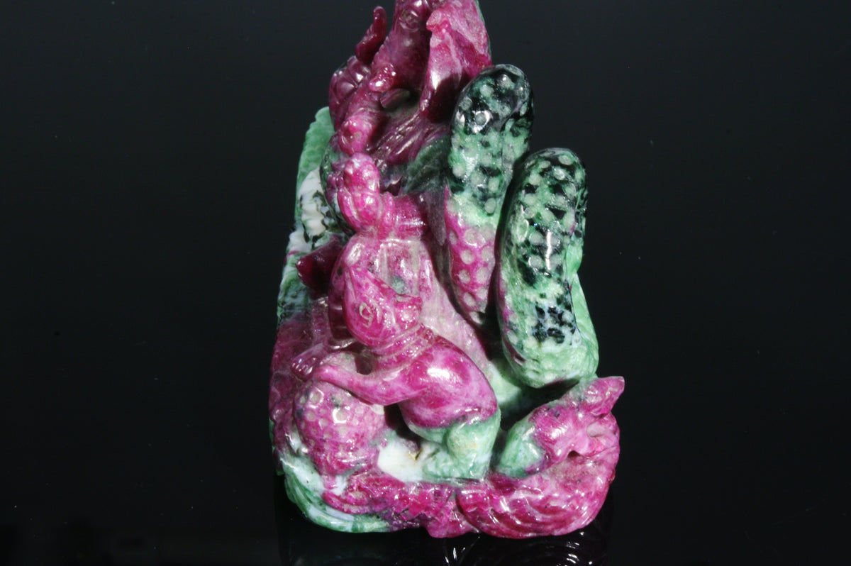 Ruby and Zoisite Lord Ganesha Diety, 302.3 grams