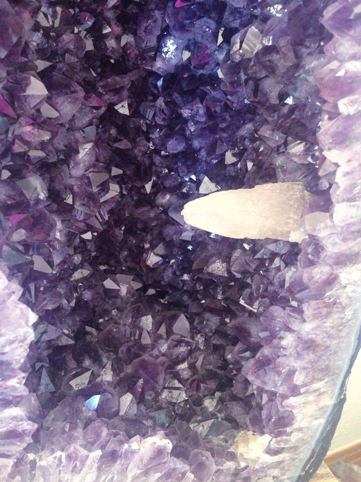 Amethyst Cathedral Geode Tower with Calcite 20" Tall