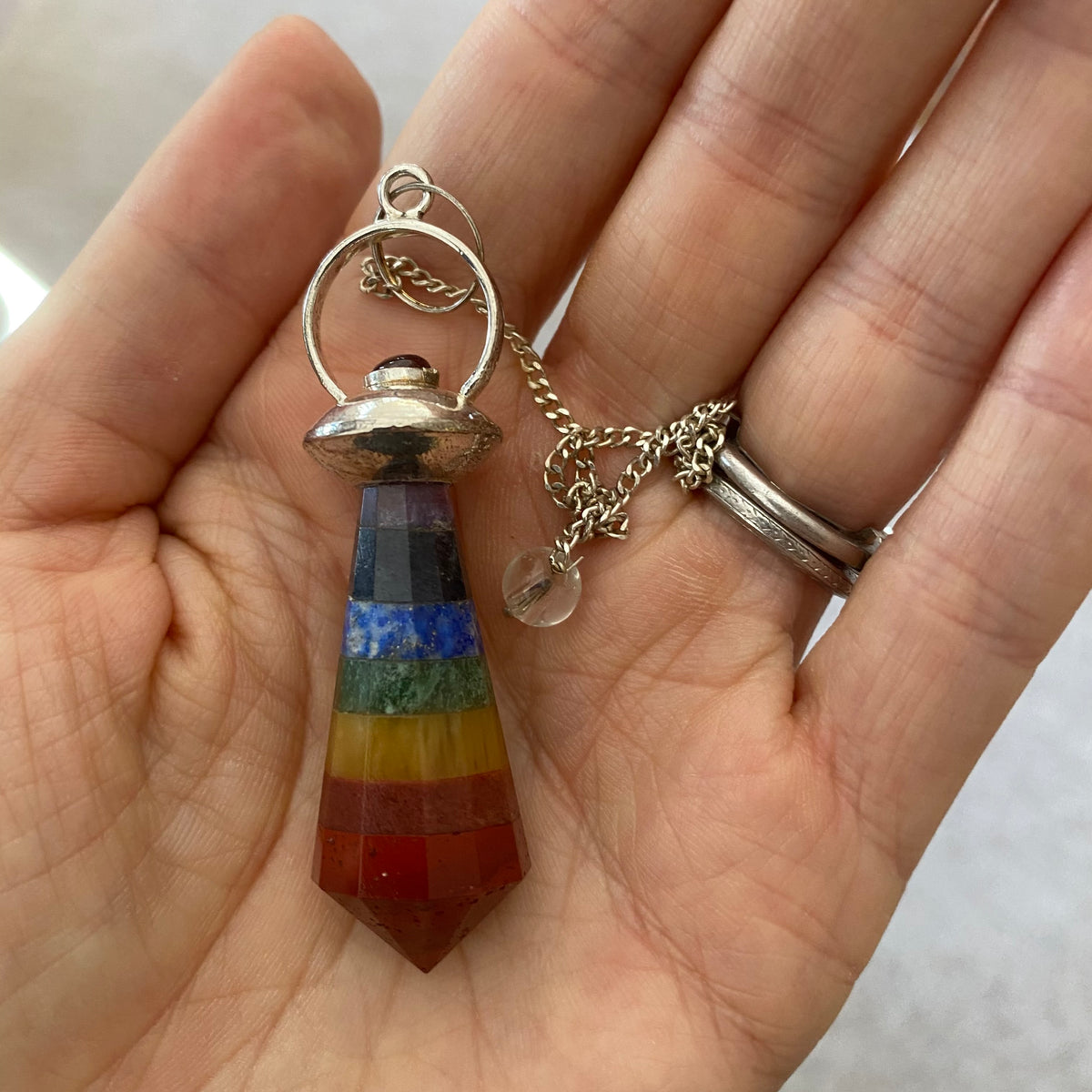 Chakra Pendulum with Garnet Top