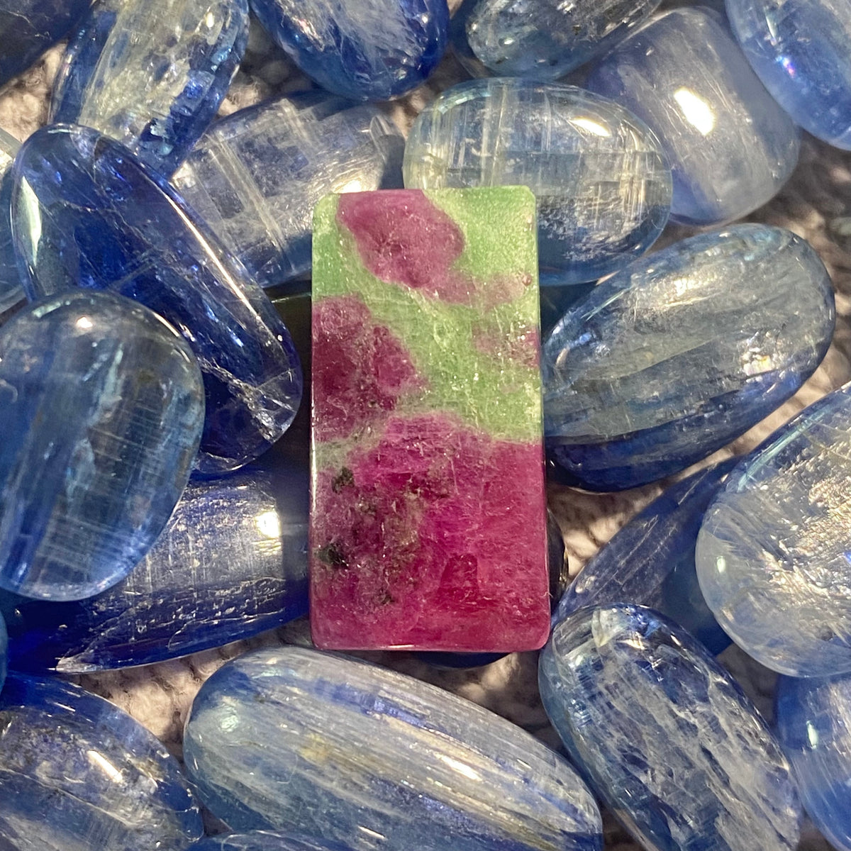 Ruby & Zoisite Rectangle Cabochon 0.87" x 0.44" x 0.12"