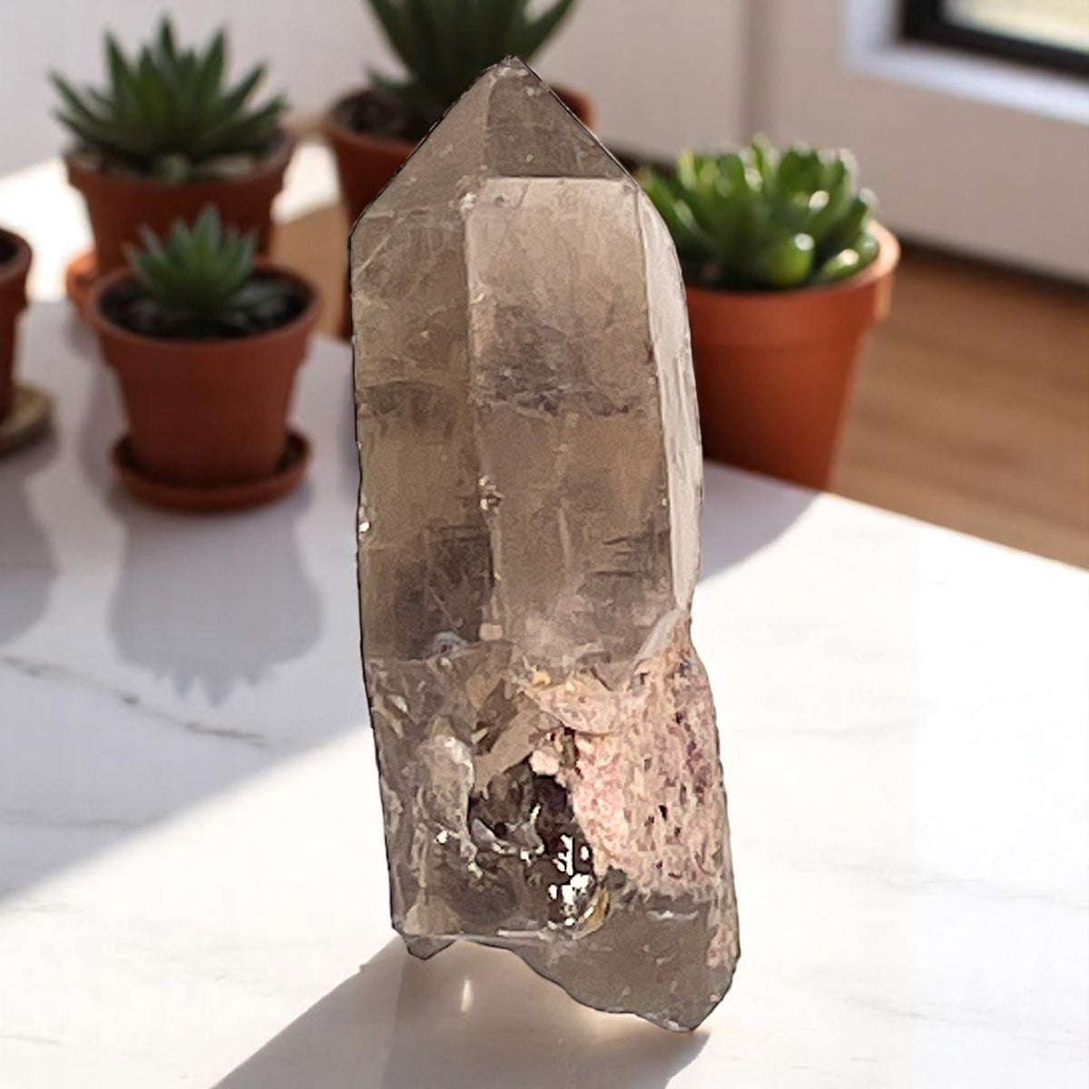 Crystal  - Rutile, Rutilated Quartz, Smoky Quartz  - Brazil, 74.2g