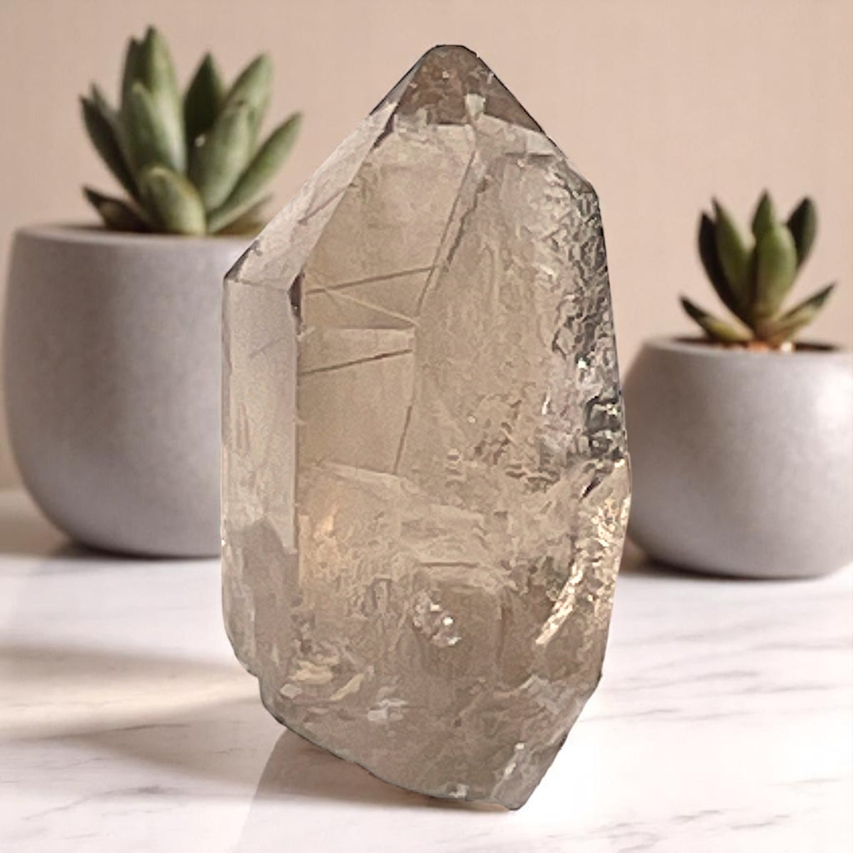Crystal  - Rutile, Rutilated Quartz, Smoky Quartz  - Brazil, 40.5g
