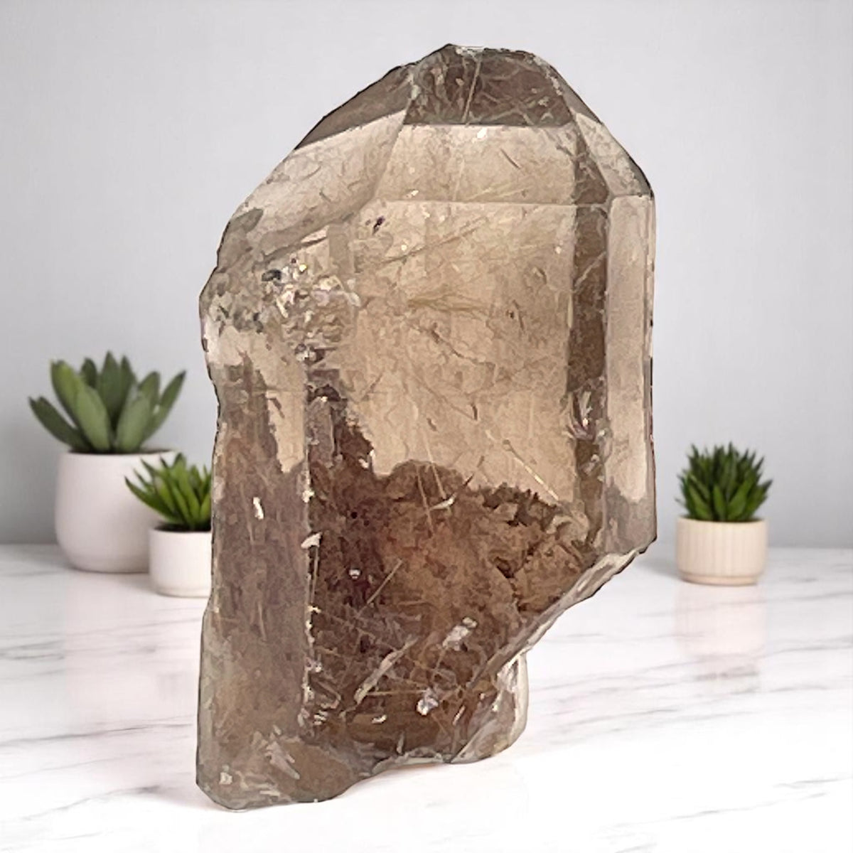 Crystal  - Rutile, Rutilated Quartz, Smoky Quartz  - Brazil, 74.2g