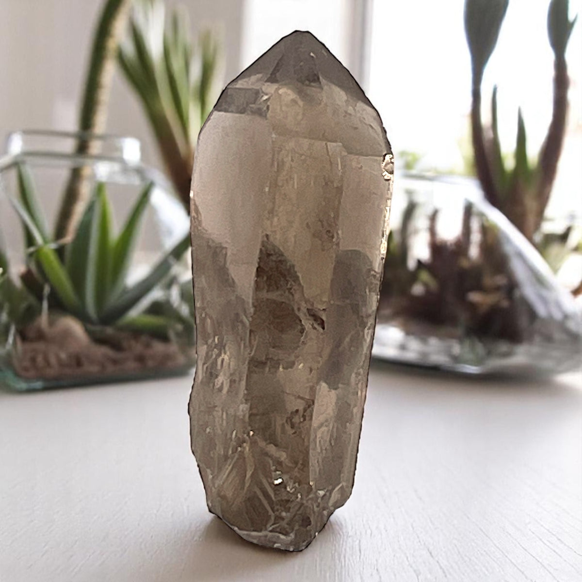 Crystal  - Rutile, Rutilated Quartz, Smoky Quartz  - Brazil, 53.6g
