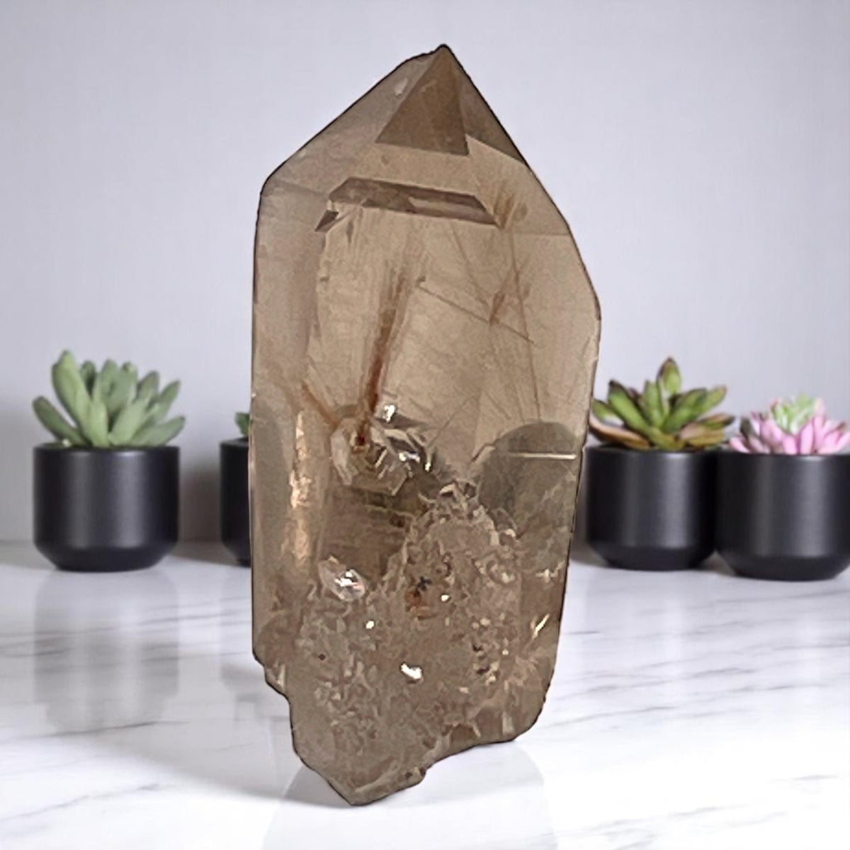 Crystal  - Rutilated Quartz, Rutile, Smoky Quartz  - Brazil, 35.5g