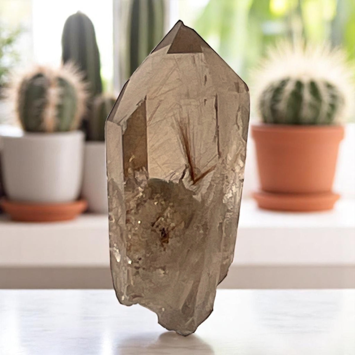 Crystal  - Rutilated Quartz, Rutile, Smoky Quartz  - Brazil, 35.5g
