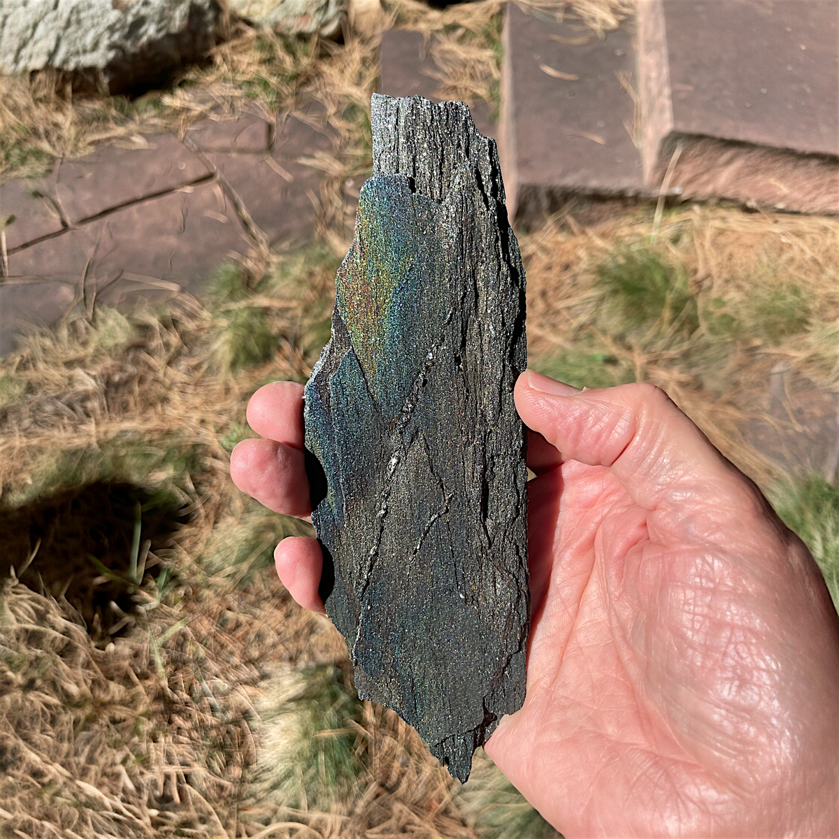 Rainbow Hematite Rough - Andrade Mine, Joao Monlevade, MG Brazil, 159.2g