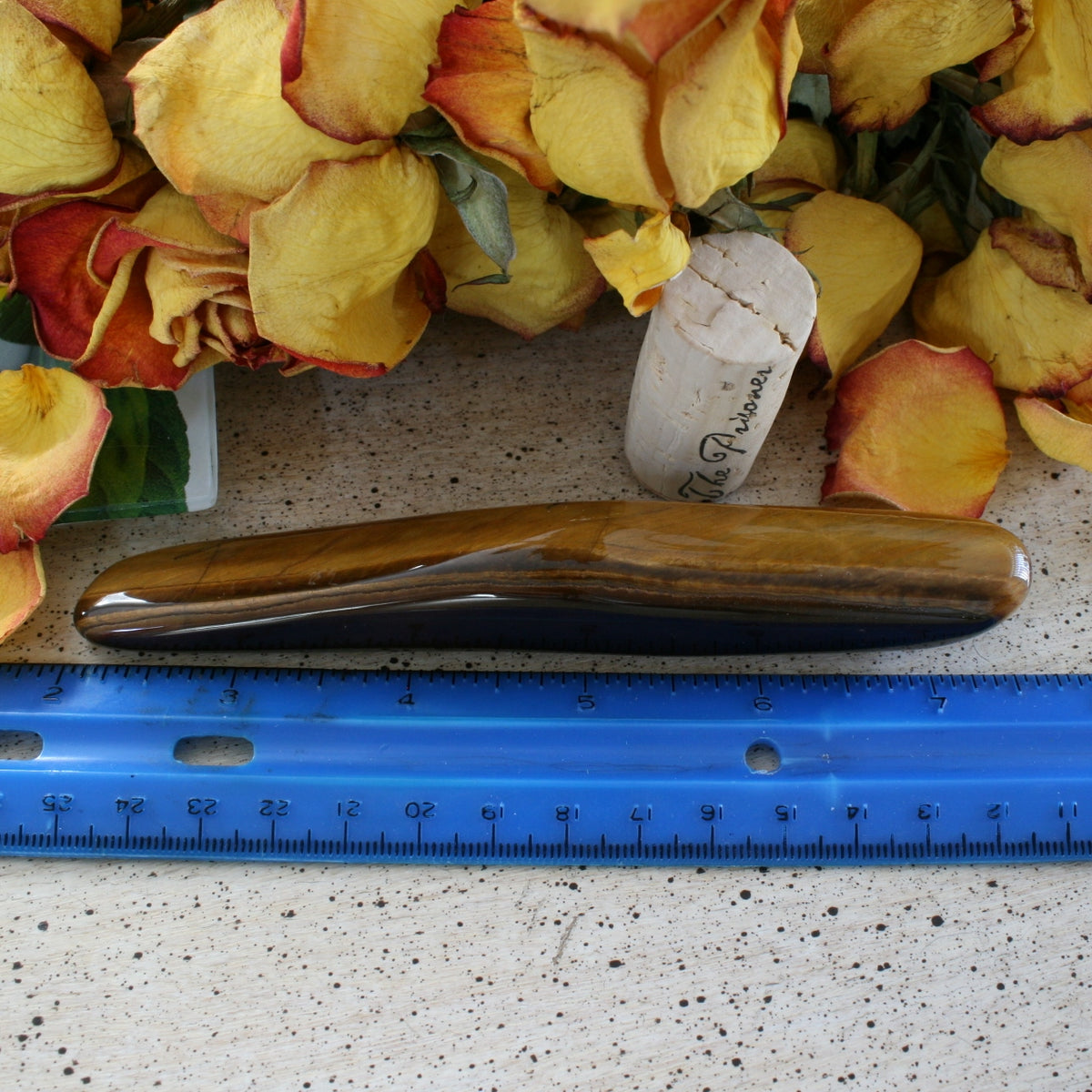 Tigers Eye Polished Crystal Wand, 101 grams
