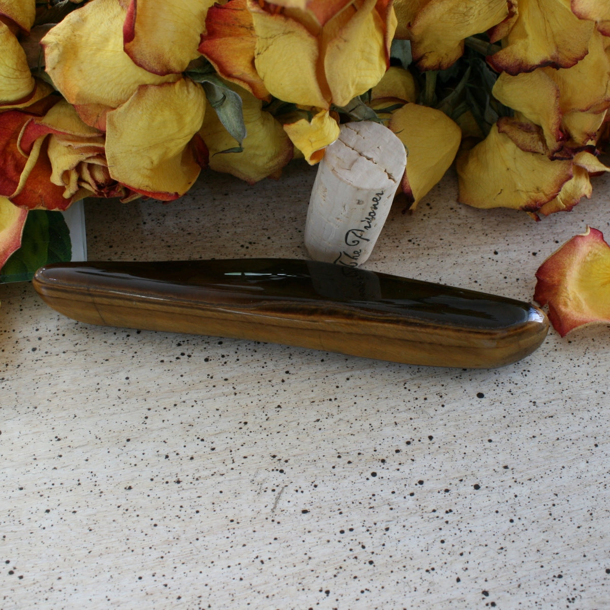 Tigers Eye Polished Crystal Wand, 101 grams