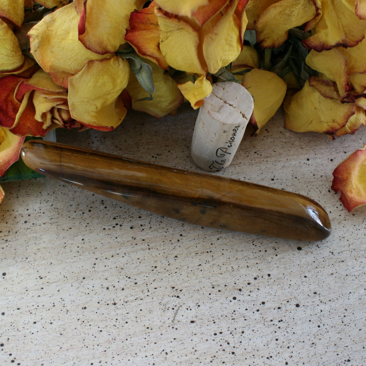 Tigers Eye Polished Crystal Wand, 101 grams
