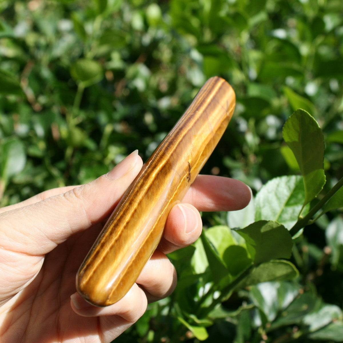 Tigers Eye Polished Crystal Wand, 101 grams