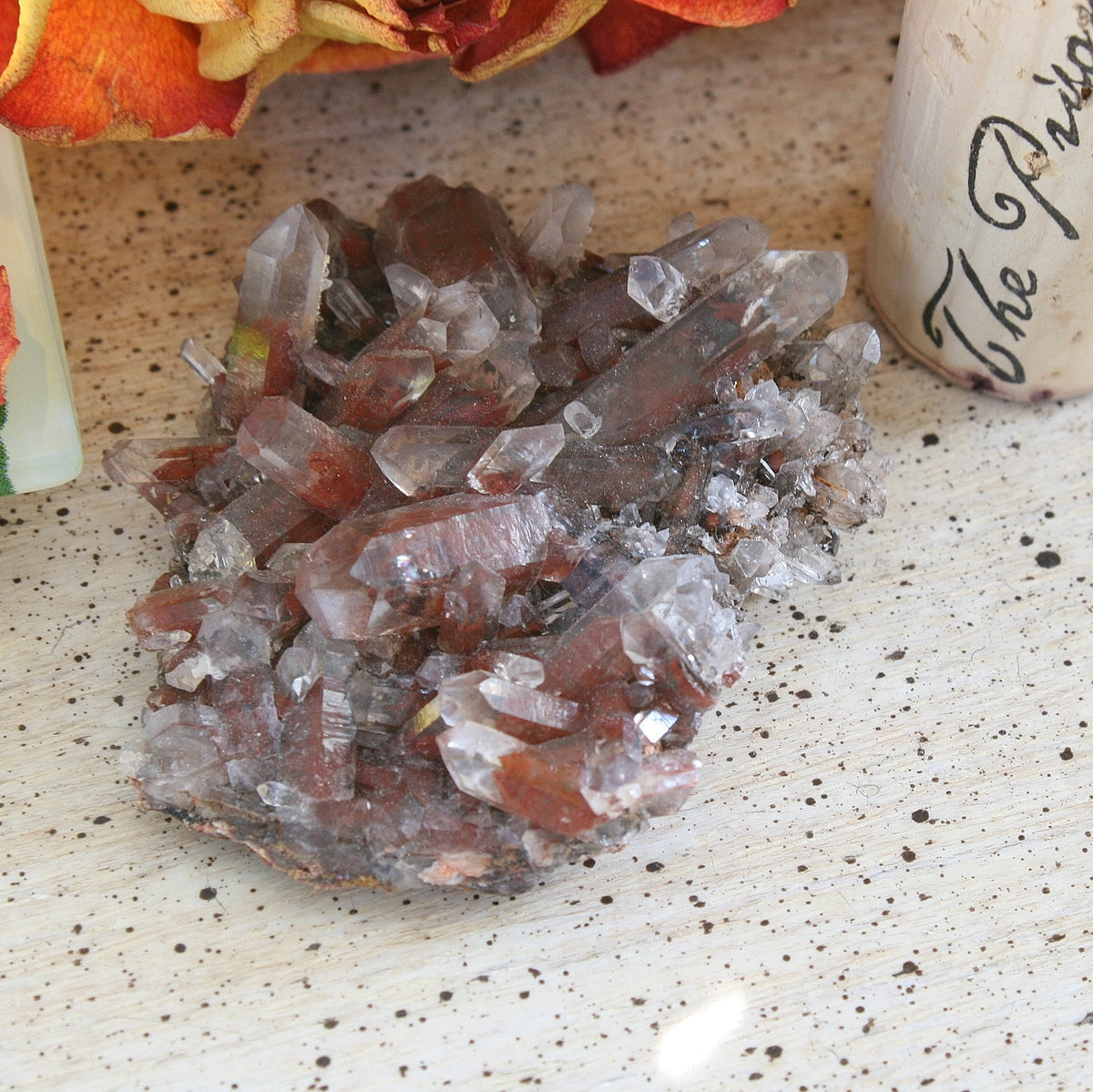 Orange River Quartz with Hematite Inclusions / Phantoms, Northern Cape, South Africa, 31.6 grams