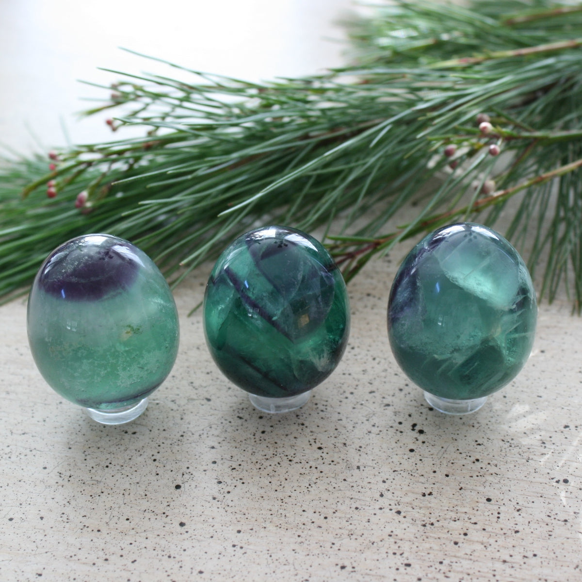 ONE Rainbow Fluorite Crystal Egg from China, 95.6 - 98.6 grams each