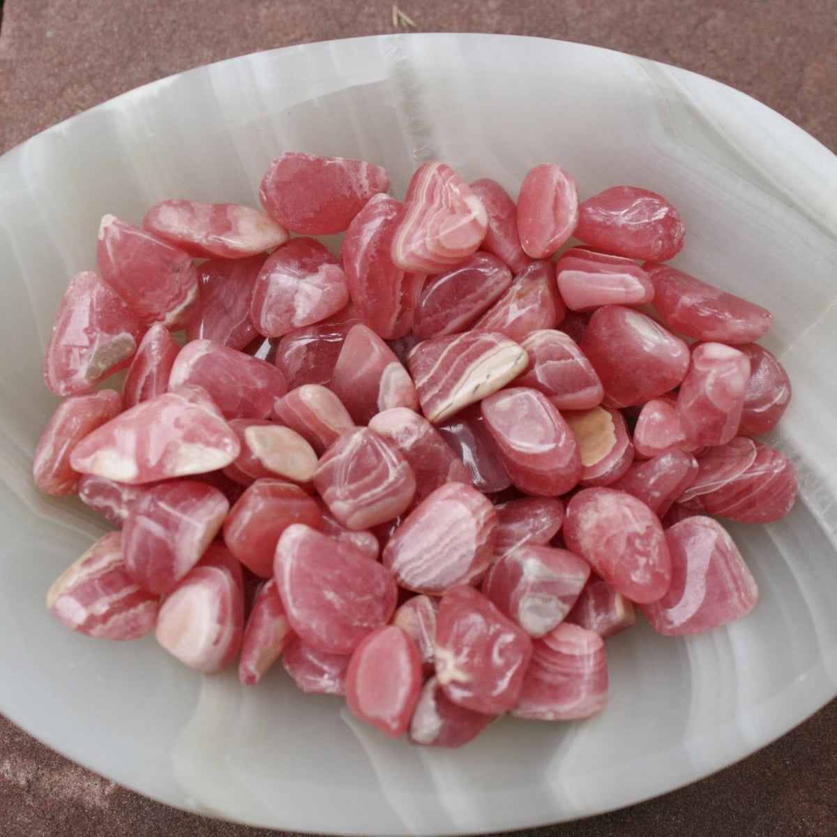 TWO Tumbled Rhodochrosite from Argentina, 2 to 3 grams ea.