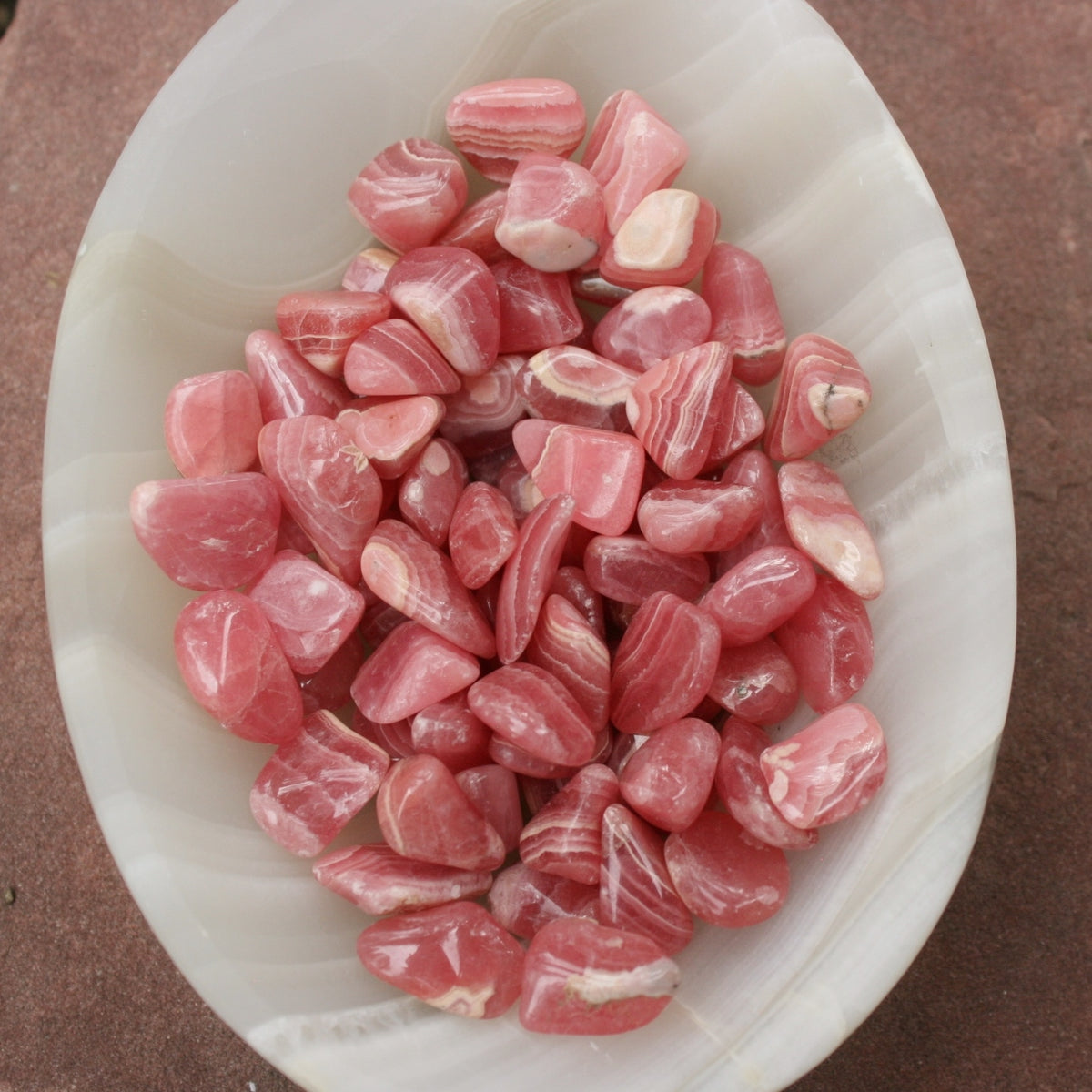 TWO Tumbled Rhodochrosite from Argentina, 2 to 3 grams ea.