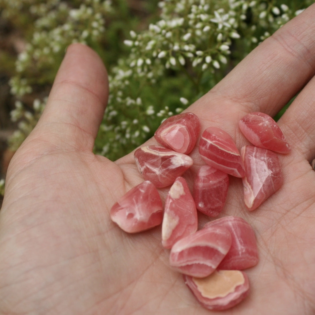 TWO Tumbled Rhodochrosite from Argentina, 2 to 3 grams ea.