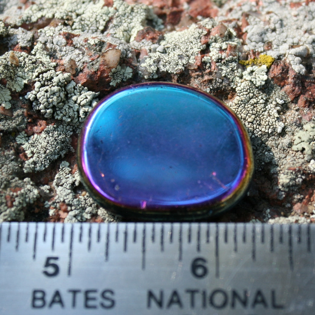 Flame Aura Quartz Flat Stone, 12.3 grams