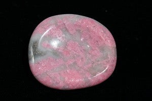 Rhodonite Worry Stone (Comfort Stone) 1.75&quot; x 1.50&quot; x 0.25&quot;
