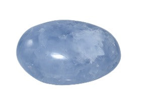 Blue Calcite Polished Palm Stone from Madagascar 59.9 grams