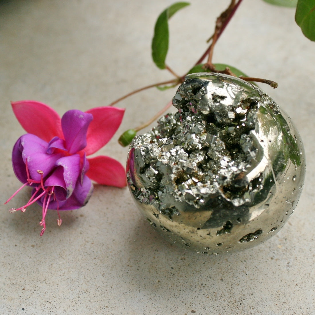 Pyrite Sphere Geode from Peru, 333.6 grams