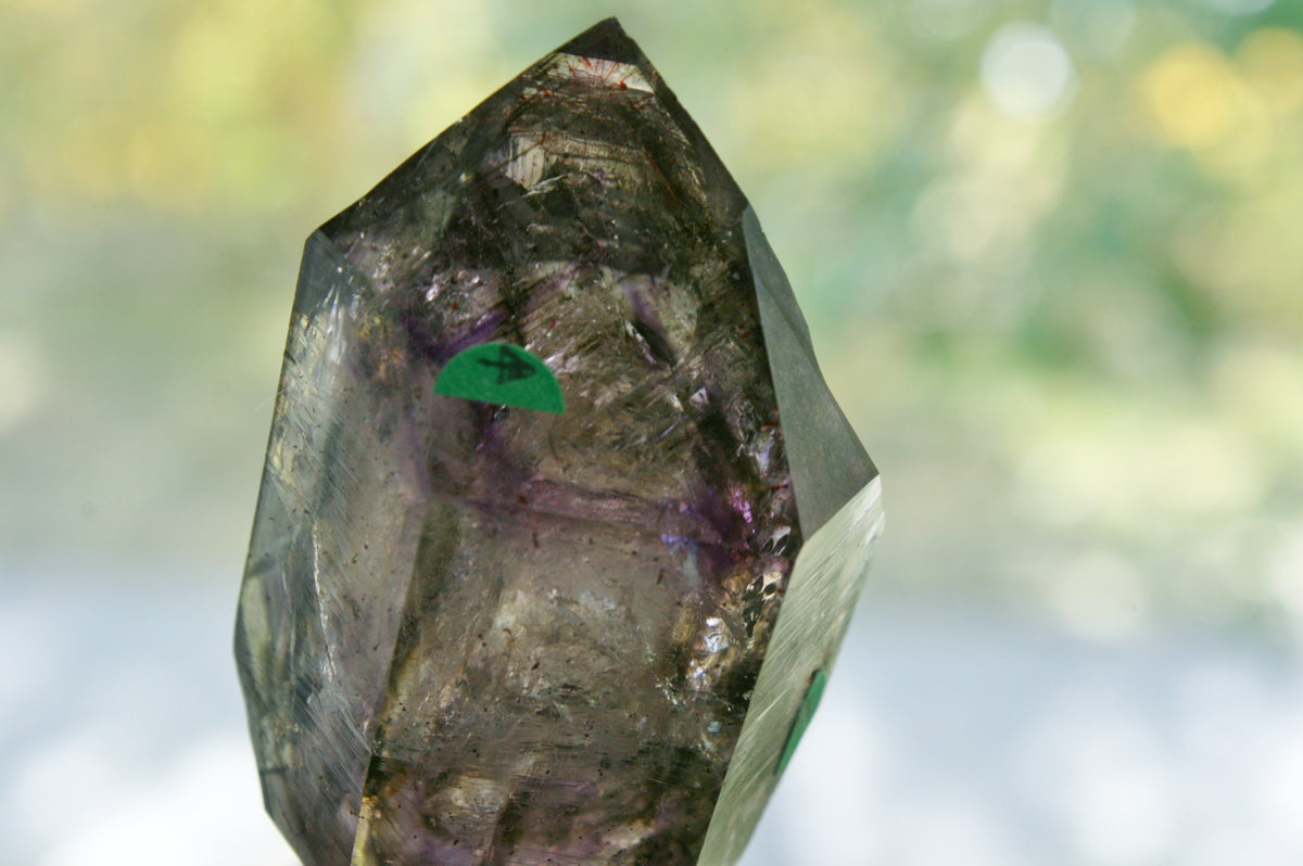 Smoky Quartz/Amethyst Scepter with 2 Enhydros, Lepidachrosite &amp; Hematite, from Lusaka Zambia, 78.6 grams