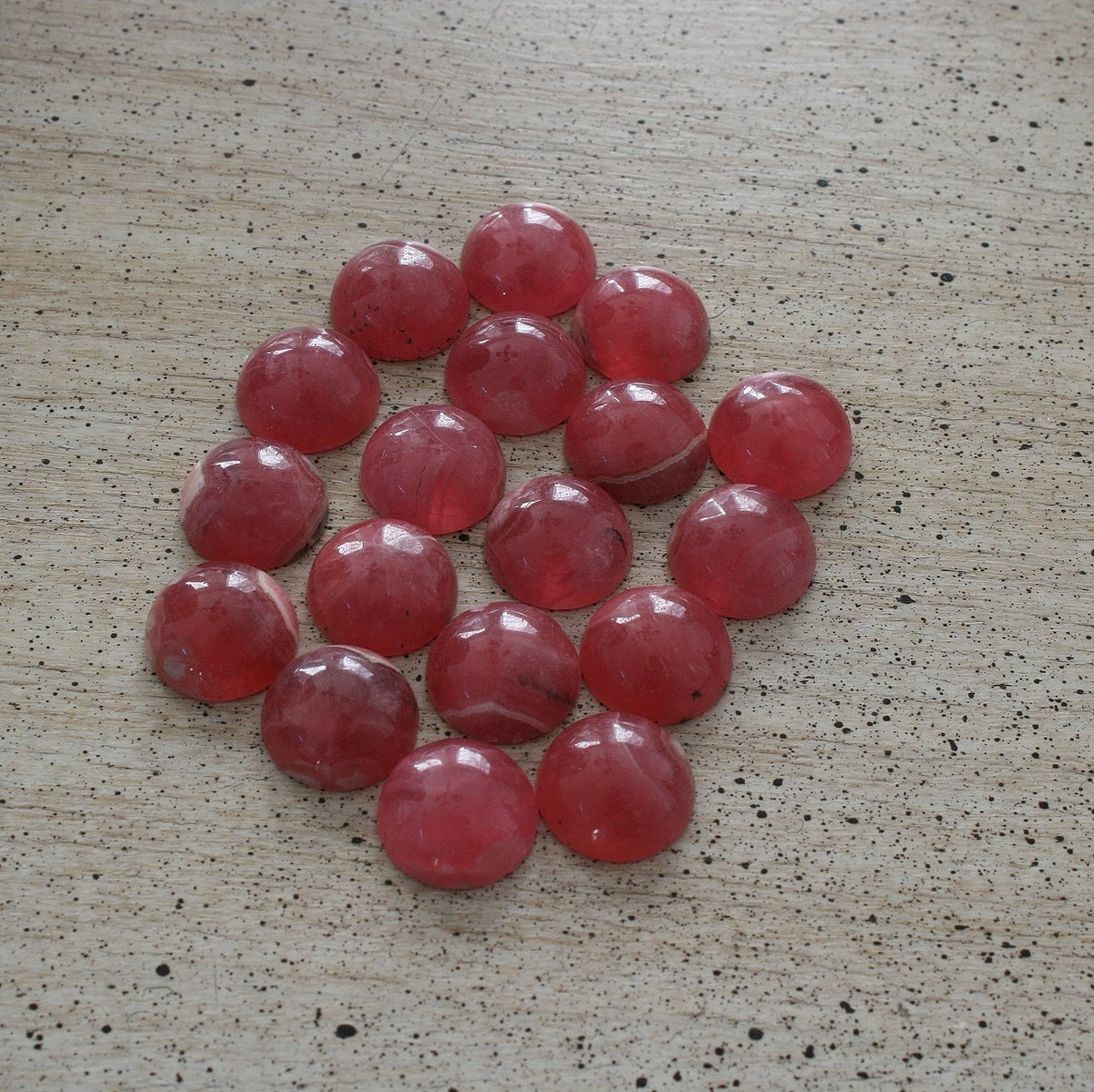 ONE Rhodochrosite Gemmy Round Cabochons from Argentina, 14 to 16 ct. each