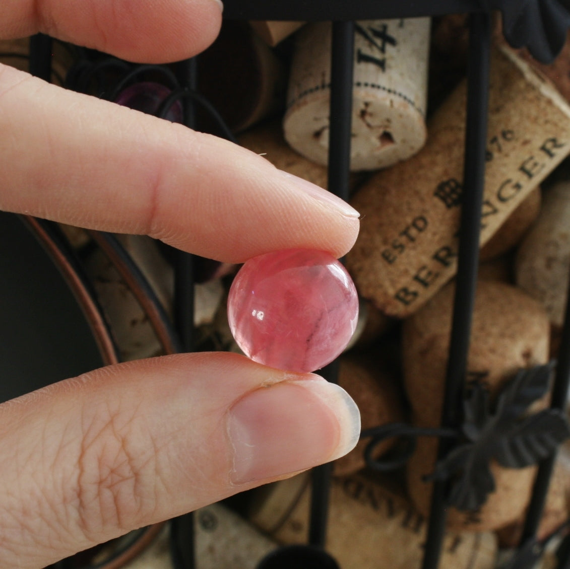 ONE Rhodochrosite Gemmy Round Cabochons from Argentina, 14 to 16 ct. each