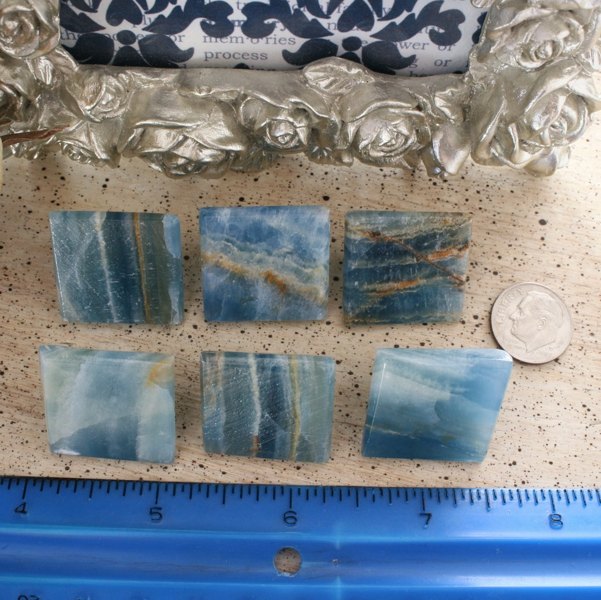 Blue Calcite /Blue Onyx Pyramid from Argentina, also called Lemurian Aquatine Calcite, LGPY2