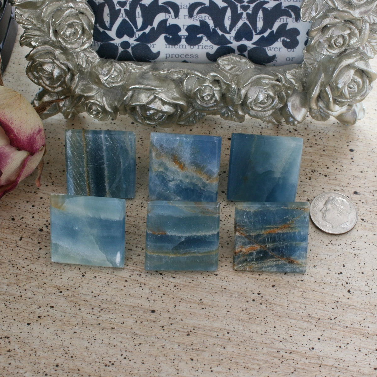 Blue Calcite /Blue Onyx Pyramid from Argentina, also called Lemurian Aquatine Calcite, LGPY2