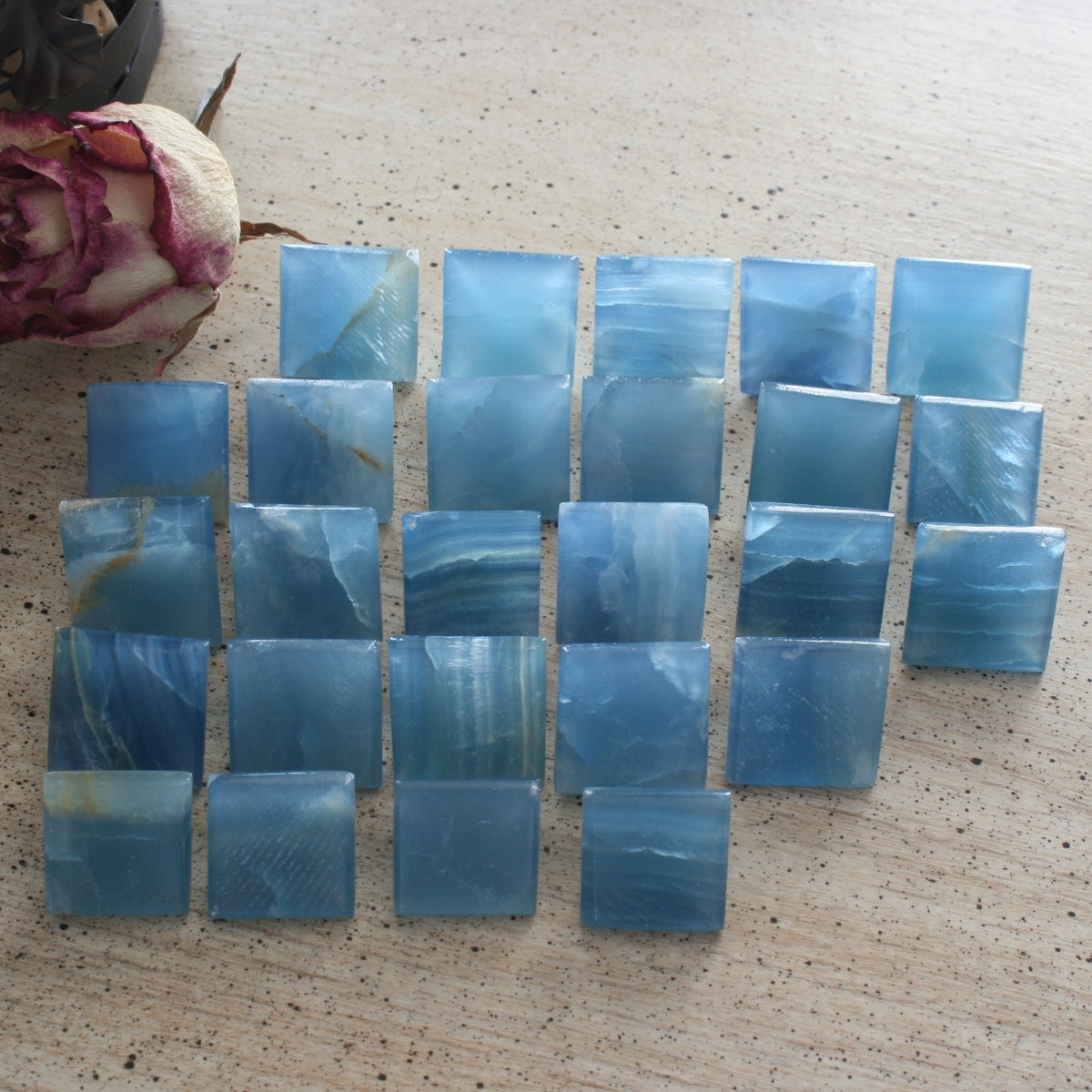 Blue Calcite / Blue Onyx Pyramid from Argentina, also called Lemurian Aquatine Calcite, SMPY3