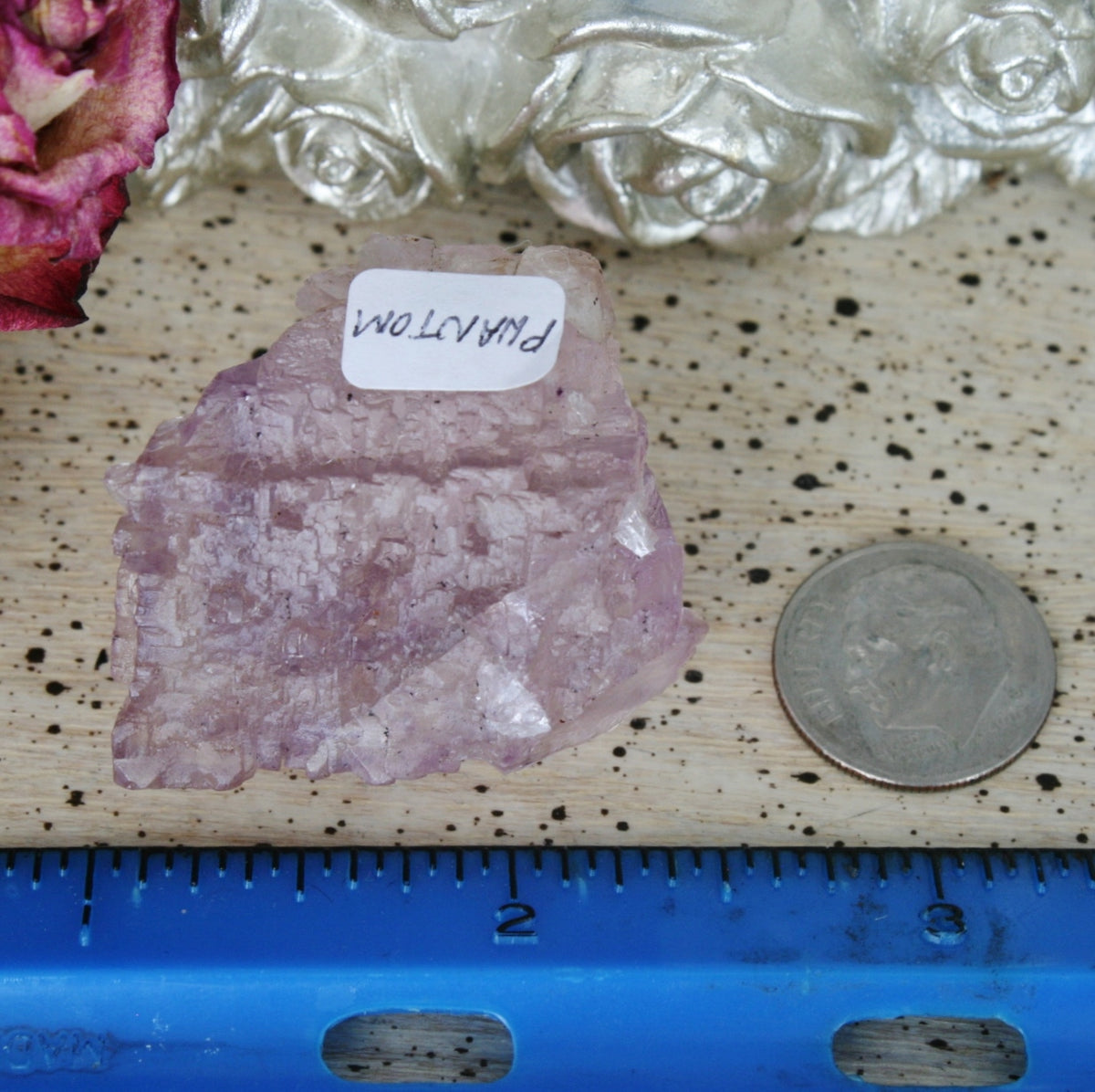 Purple Fluorite Cube Crystal with Phantom, 37.8 gm